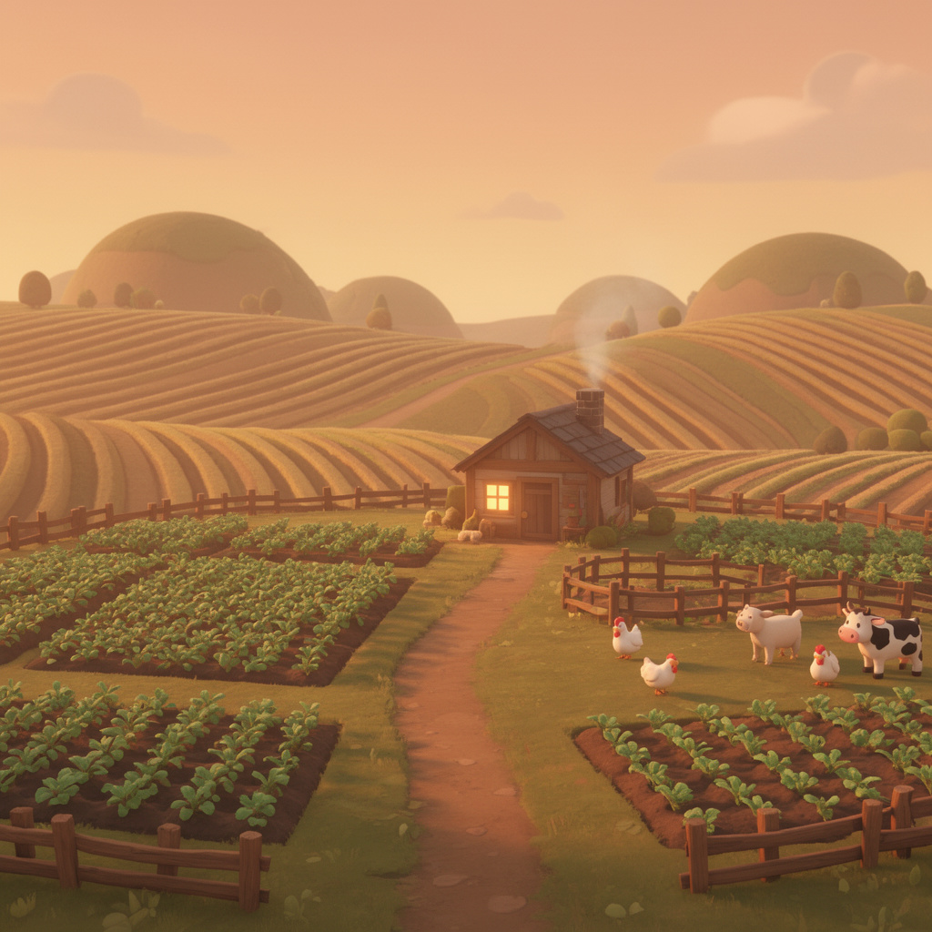 Evergrove Fields cozy life sim artwork